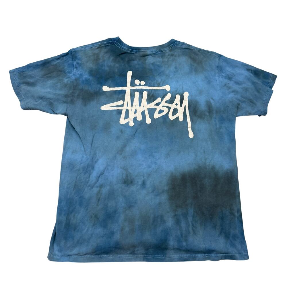 Stussy Big Stock Logo Tie Dye Short Sleeve T Shirt Men's Medium Skater Surf